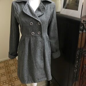 Sashimi Fashion Double Breasted Coat Grey